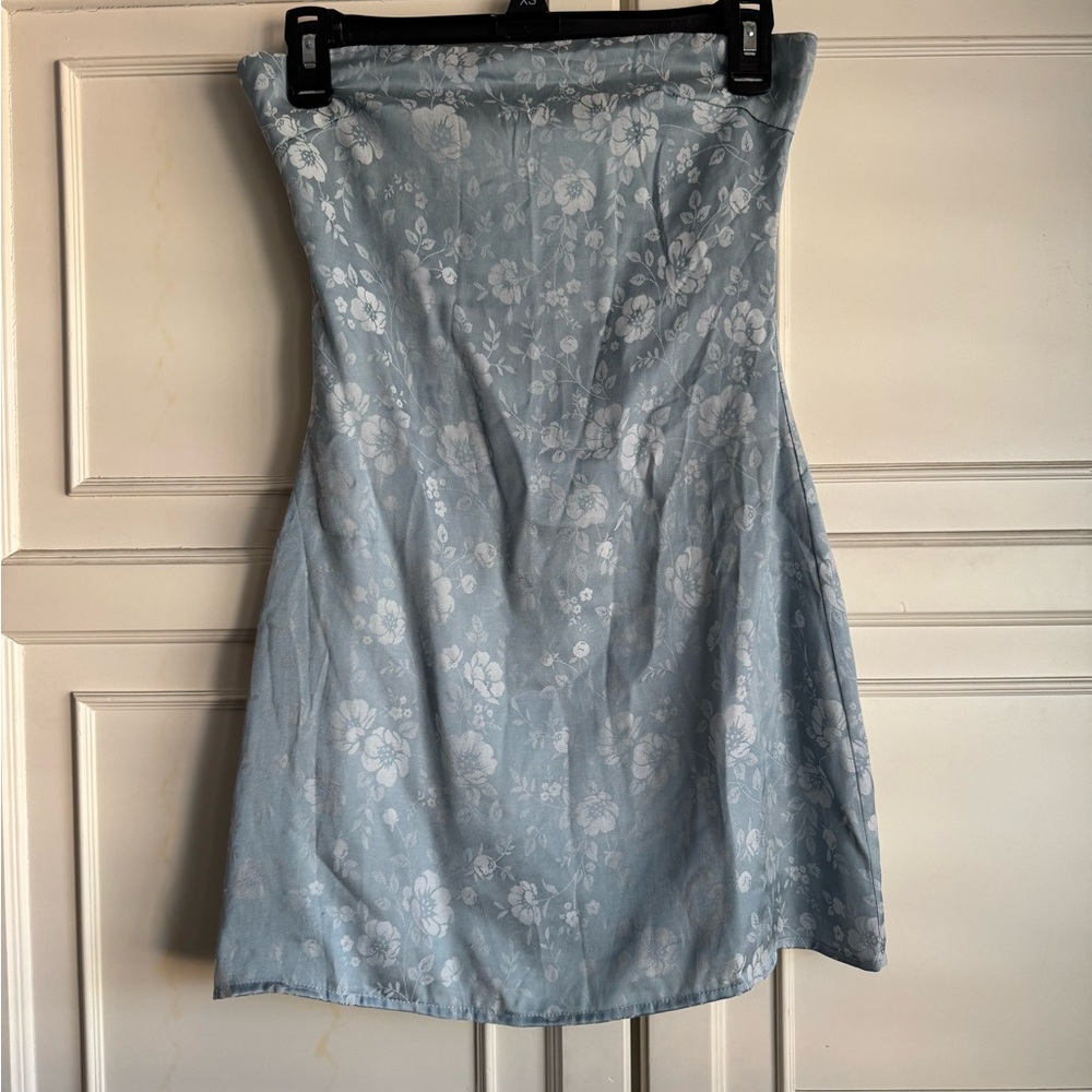 Ramie Strapless Mini Dress